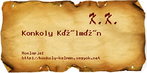 Konkoly Kálmán névjegykártya